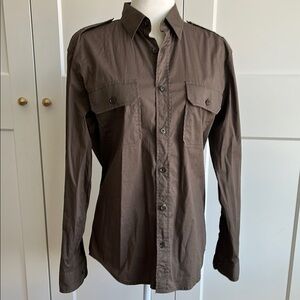 Ralph Lauren Black Label Olive Green Military Shirt | Medium